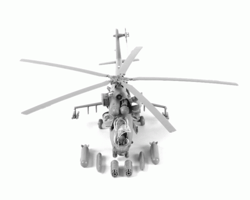 Сборная модель ZVEZDA Советский ударный вертолет Ми-24В/ВП Крокодил, 1/72