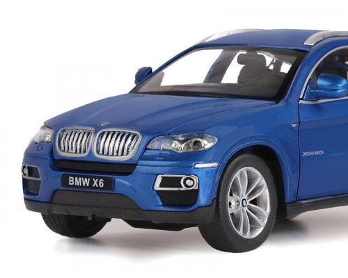 Машина АВТОПАНОРАМА BMW X6, синий, 1/26, звук, в/к 24,5*12,5*10,5 см