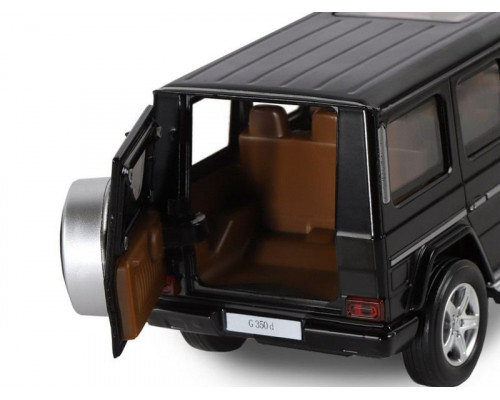 Машина АВТОПАНОРАМА Mercedes-Benz G350d, черный, 1/32, свет, звук, инерция, в/к 18*9*13,5 см