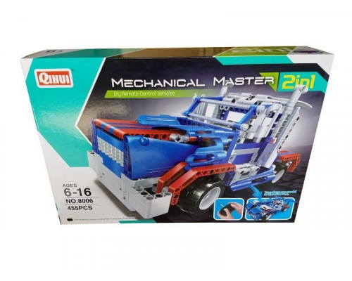 Р/У конструктор Qihui Mechanical Master 2 в 1 Тягач и Спорткар (455 деталей)