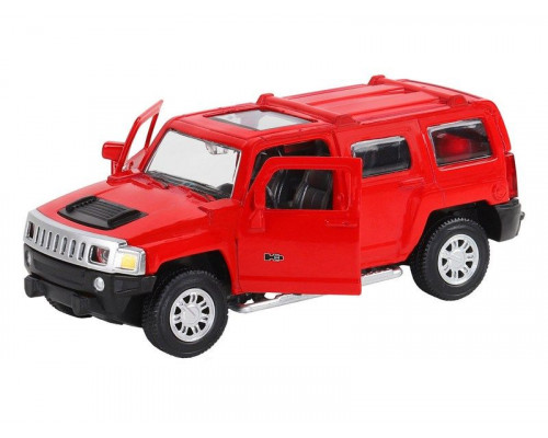 Машина АВТОПАНОРАМА Hummer H3, красный, 1/43, инерция, в/к 17,5*12,5*6,5 см