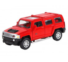 Машина "АВТОПАНОРАМА" Hummer H3, красный, 1/43, инерция, в/к 17,5*12,5*6,5 см