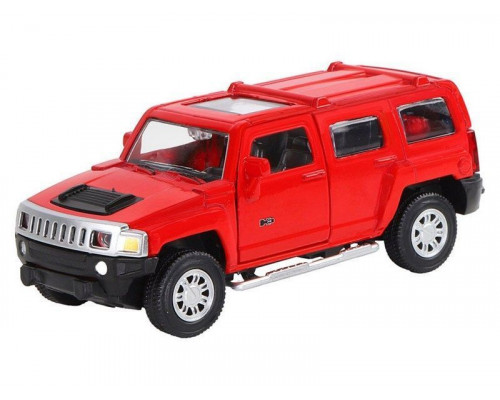 Машина АВТОПАНОРАМА Hummer H3, красный, 1/43, инерция, в/к 17,5*12,5*6,5 см