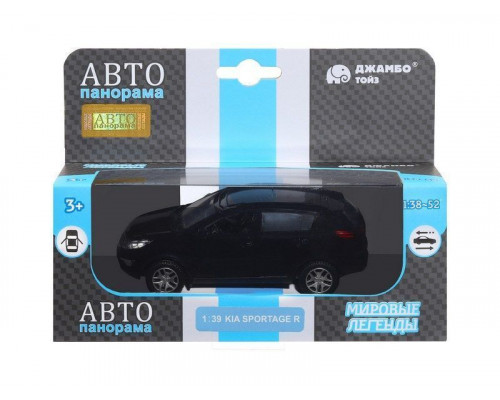 Машина АВТОПАНОРАМА KIA SPORTAGE R, черный, 1/39, инерция, в/к 17,5*12,5*6,5 см