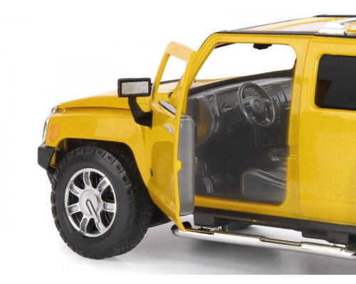 Машина АВТОПАНОРАМА Hummer H3, желтый, 1/24, свет, звук, в/к 24,5*12,5*10,5 см