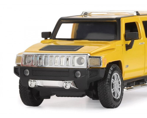 Машина АВТОПАНОРАМА Hummer H3, желтый, 1/24, свет, звук, в/к 24,5*12,5*10,5 см