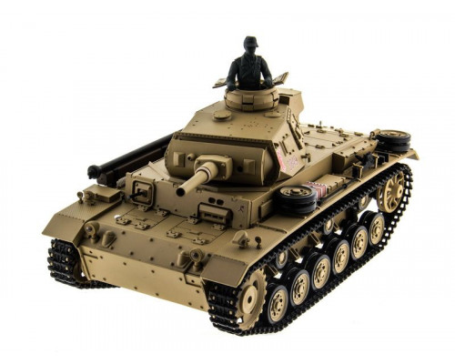 Р/У танк Heng Long 1/16 Panzerkampfwagen III (Германия) 2.4G RTR PRO песочный