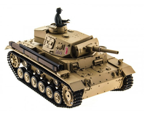 Р/У танк Heng Long 1/16 Panzerkampfwagen III (Германия) 2.4G RTR PRO песочный