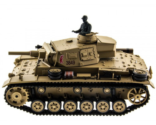 Р/У танк Heng Long 1/16 Panzerkampfwagen III (Германия) 2.4G RTR PRO песочный