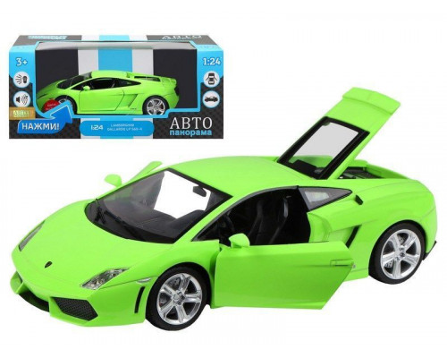 Машина АВТОПАНОРАМА Lamborghini Gallardo LP560-4, зеленый, 1/24, свет, звук, в/к 24,5*12,5*10,5см