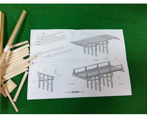 Сборная деревянная модель СВМодель. Деревянный мост легкого класса Л, 128 деталей, 1/35