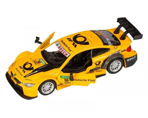 Машина АВТОПАНОРАМА BMW M3 DTM, желтый, 1/42, инерция, в/к 17,5*12,5*6,5 см