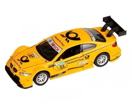 Машина АВТОПАНОРАМА BMW M3 DTM, желтый, 1/42, инерция, в/к 17,5*12,5*6,5 см