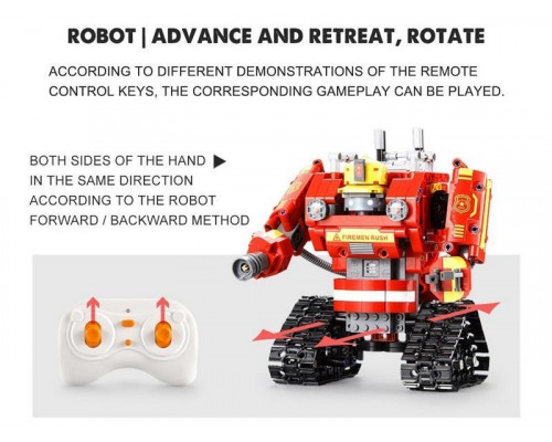 Радиоуправляемый конструктор CADA 2 в 1 пожарный робот-трансформер (538 деталей)