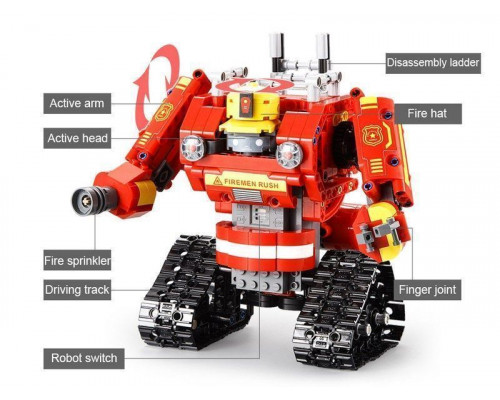 Радиоуправляемый конструктор CADA 2 в 1 пожарный робот-трансформер (538 деталей)