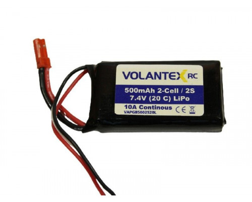 Аккумулятор Li-Po 500mAh, 7,4V JST для самолета Volantex RC Mustang