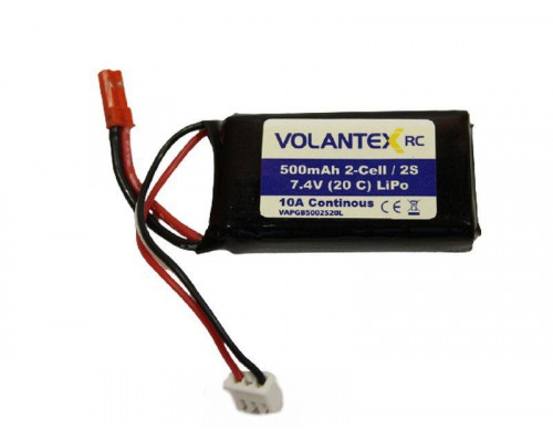 Аккумулятор Li-Po 500mAh, 7,4V JST для самолета Volantex RC Mustang