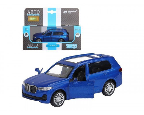 Машина АВТОПАНОРАМА BMW X7, синий, 1/44, инерция, в/к 17,5*12,5*6,5 см