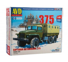 Сборная модель AVD Автомобиль 375 бортовой с тентом, 1/43