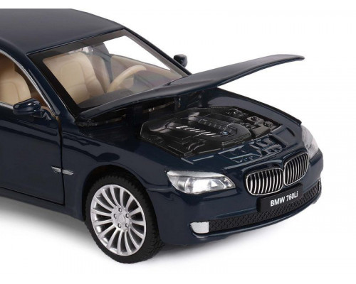 Машина АВТОПАНОРАМА BMW 760LI, синий, 1/34, свет, звук, инерция, в/к 17,5*13,5*9 см