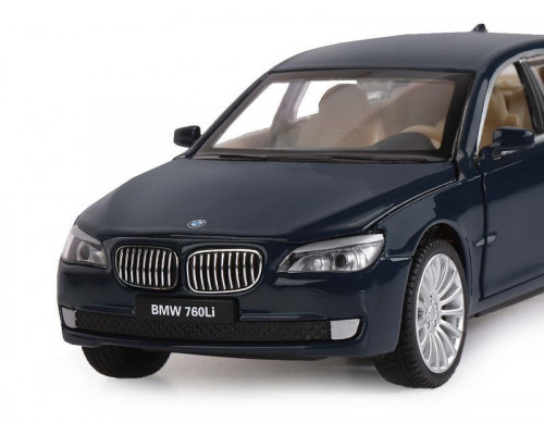 Машина АВТОПАНОРАМА BMW 760LI, синий, 1/34, свет, звук, инерция, в/к 17,5*13,5*9 см