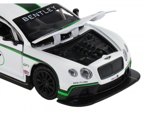 Машина АВТОПАНОРАМА Bentley Continental GT3, белый, 1/32, свет, звук, инерция, в/к 17,5*13,5*9 см