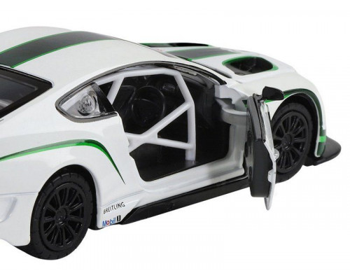 Машина АВТОПАНОРАМА Bentley Continental GT3, белый, 1/32, свет, звук, инерция, в/к 17,5*13,5*9 см