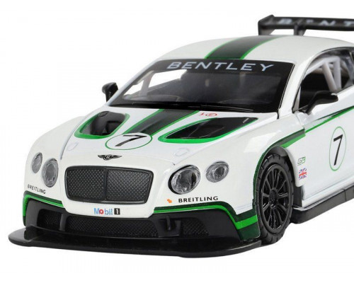 Машина АВТОПАНОРАМА Bentley Continental GT3, белый, 1/32, свет, звук, инерция, в/к 17,5*13,5*9 см