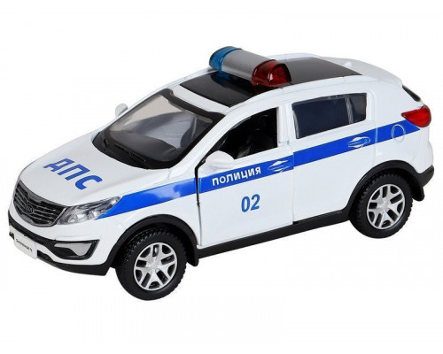 Машина АВТОПАНОРАМА KIA SPORTAGE R, Полиция, 1/39, инерция, откр. двери, в/к 17,5*12,5*6,5 см