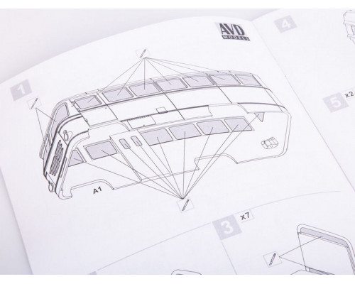 Сборная модель AVD Автобус КАГ-3, 1/43