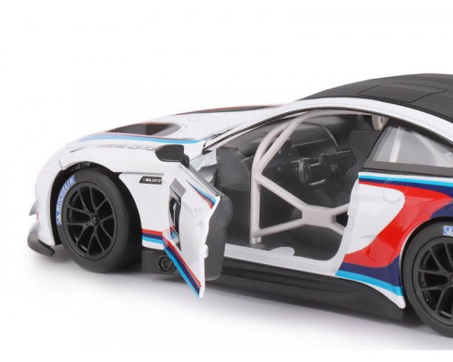 Машина АВТОПАНОРАМА BMW M6 GT3, белый, 1/24, свет, звук, в/к 24,5*12,5*10,5 см