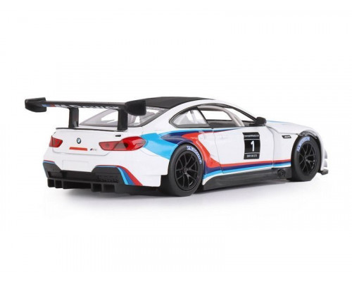 Машина АВТОПАНОРАМА BMW M6 GT3, белый, 1/24, свет, звук, в/к 24,5*12,5*10,5 см