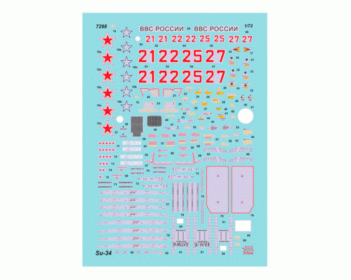 Сборная модель ZVEZDA Многофункциональный истребитель-бомбардировщик Су-34, 1/72