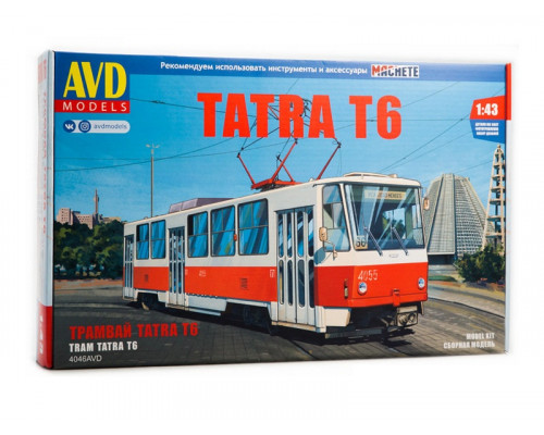 Сборная модель AVD Трамвай Tatra-T6, 1/43