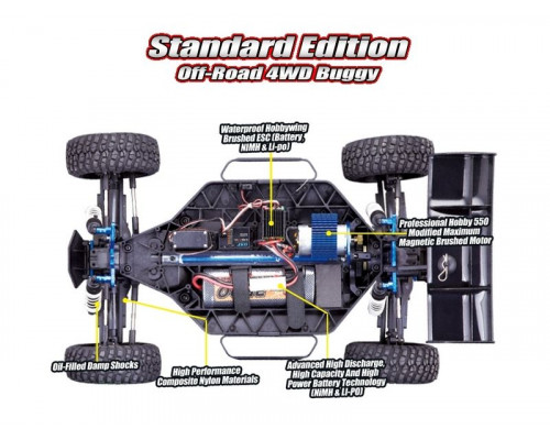 Радиоуправляемая багги Remo Hobby Scorpion (синяя) 4WD 2.4G 1/8 RTR