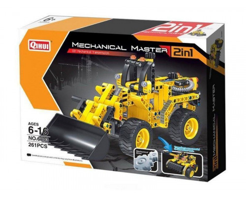 Конструктор Qihui Mechanical Master 2 в 1 Бульдозер и Танк (261 деталь)