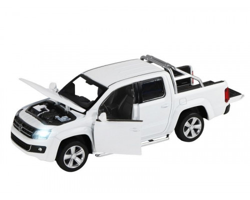 Машина АВТОПАНОРАМА Volkswagen Amarok, белый, 1/30, свет, звук, инерция, в/к 20*10*11 см