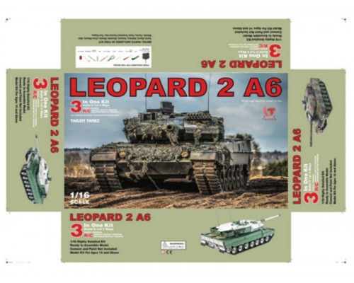 Р/У танк Taigen 1/16 Leopard 2 A6 (Германия) METAL EDITION KIT 3 IN 1