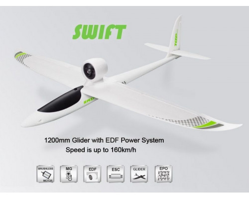 Радиоуправляемый планер Top RC Swift (EDF Power System) 1200мм PNP