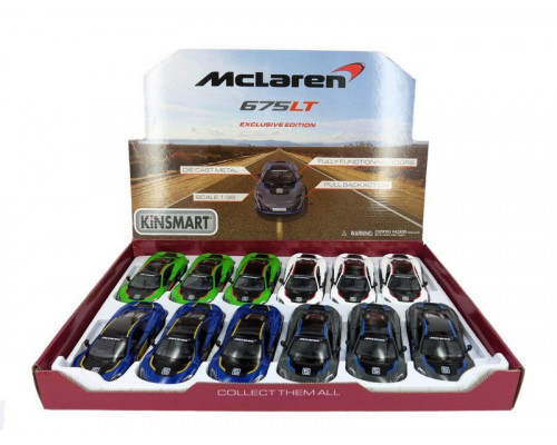 Машина Kinsmart 1:36 McLaren 675LT, инерция (1/12шт.) б/к