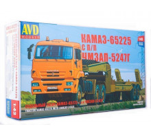 Сборная модель AVD КАМАЗ-65225 с полуприцепом ЧМЗАП-5247Г, 1/43