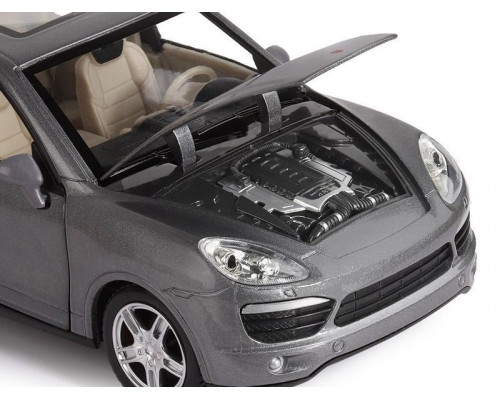 Машина АВТОПАНОРАМА Porsche Cayenne S, серый, 1/24, свет, звук, в/к 24,5*12,5*10,5 см