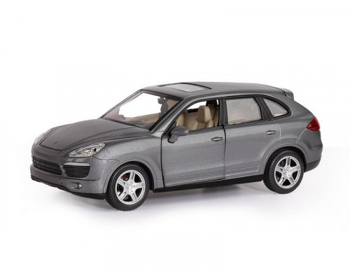 Машина АВТОПАНОРАМА Porsche Cayenne S, серый, 1/24, свет, звук, в/к 24,5*12,5*10,5 см